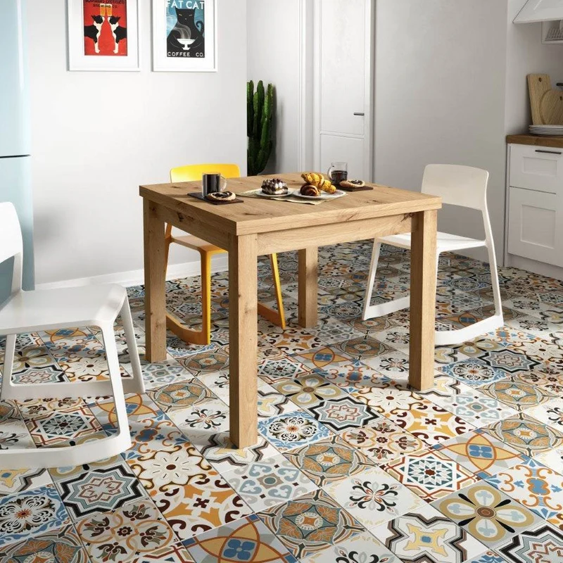 Mesa cuadrada extensible pata cuadrada GIULA