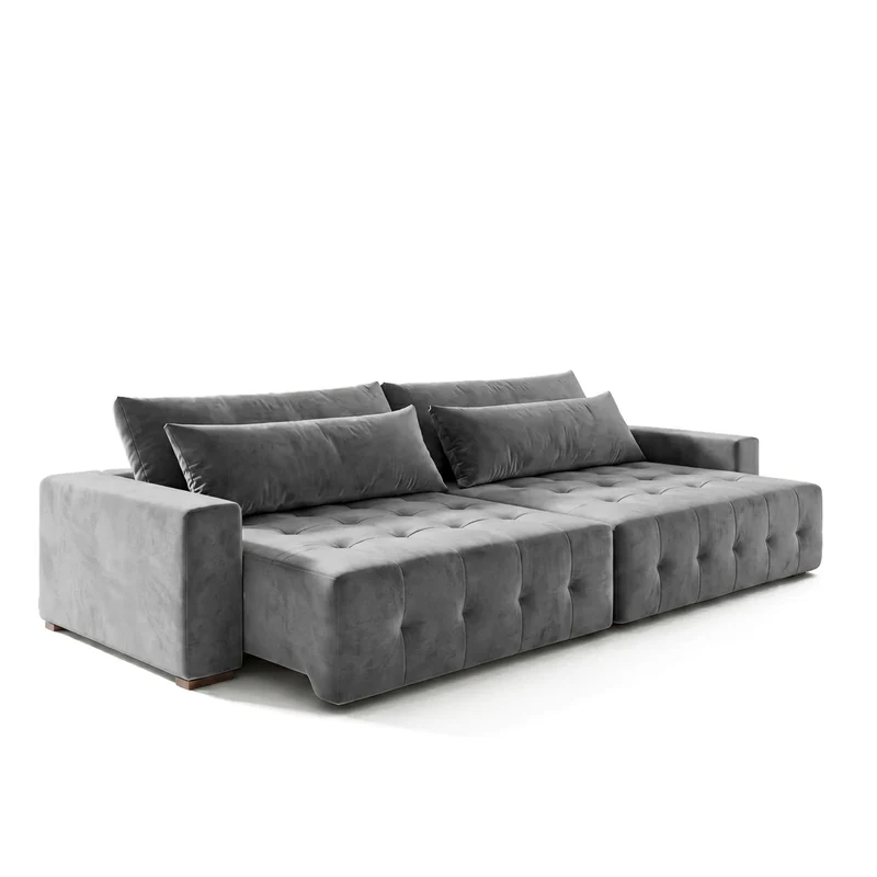 Sofá Cama 2 Cuerpos Bellagio Tela Gris oscuro - 2.60m