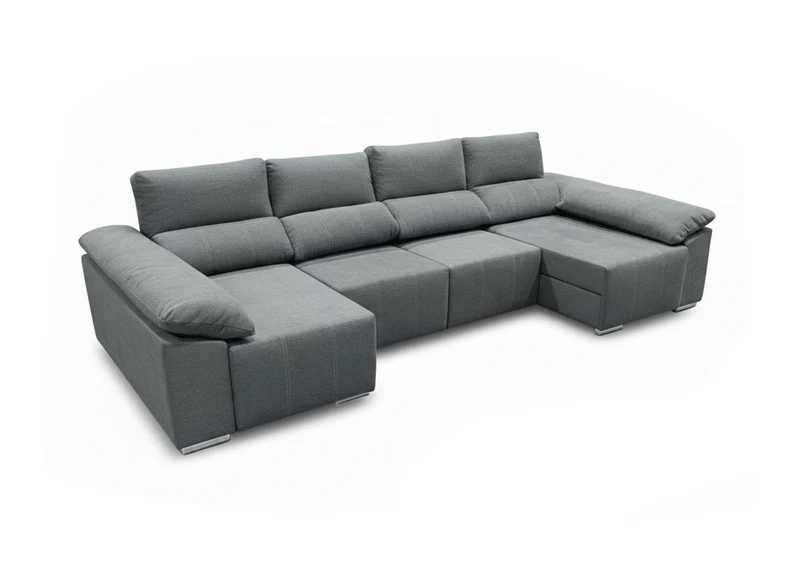 Mega Sofá Cama Barcelona Chaise Longue con Arcon, 335cm