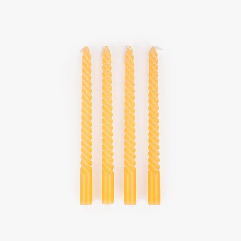 Conjunto de Velas Castiçal Espiral Laranja MARSHMALLOW