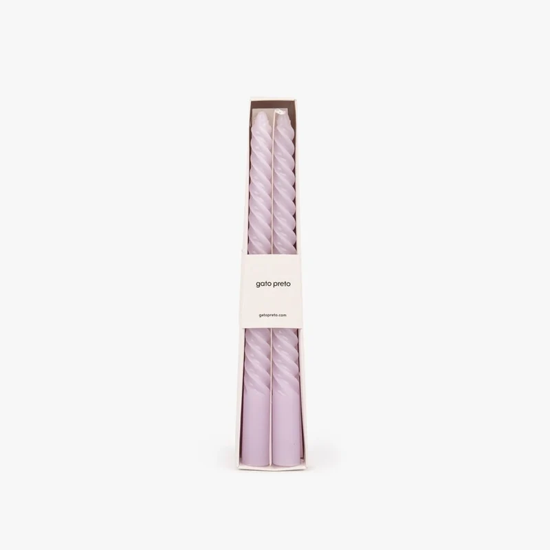 Conjunto de Velas Castiçal Espiral Violeta MARSHMALLOW