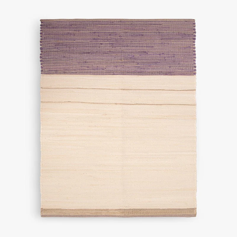 Tapete de Algodão e Juta Bege e Roxo 120x180 BLIDA
