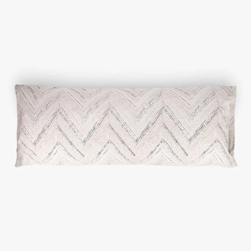 Fronha Almofada Dormir ZigZag Preto e Bege 45x155 CALENDULA
