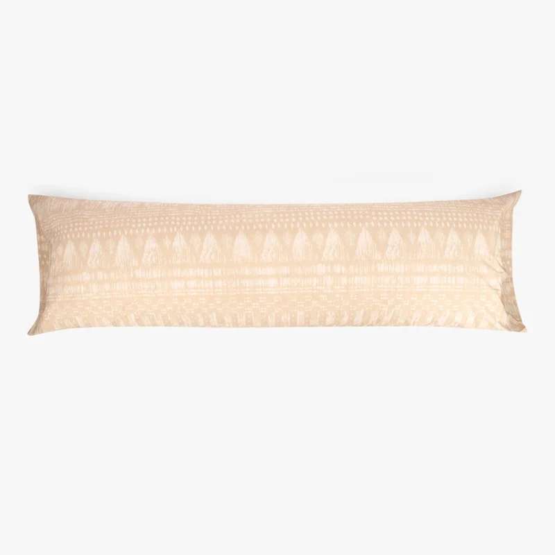 Fronha para Almofada de Dormir Bege e Branco 45x155 TRIBAL