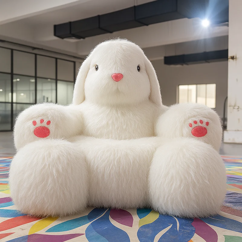 Giant Rabbit Cozy Plush Inflatable Sofa