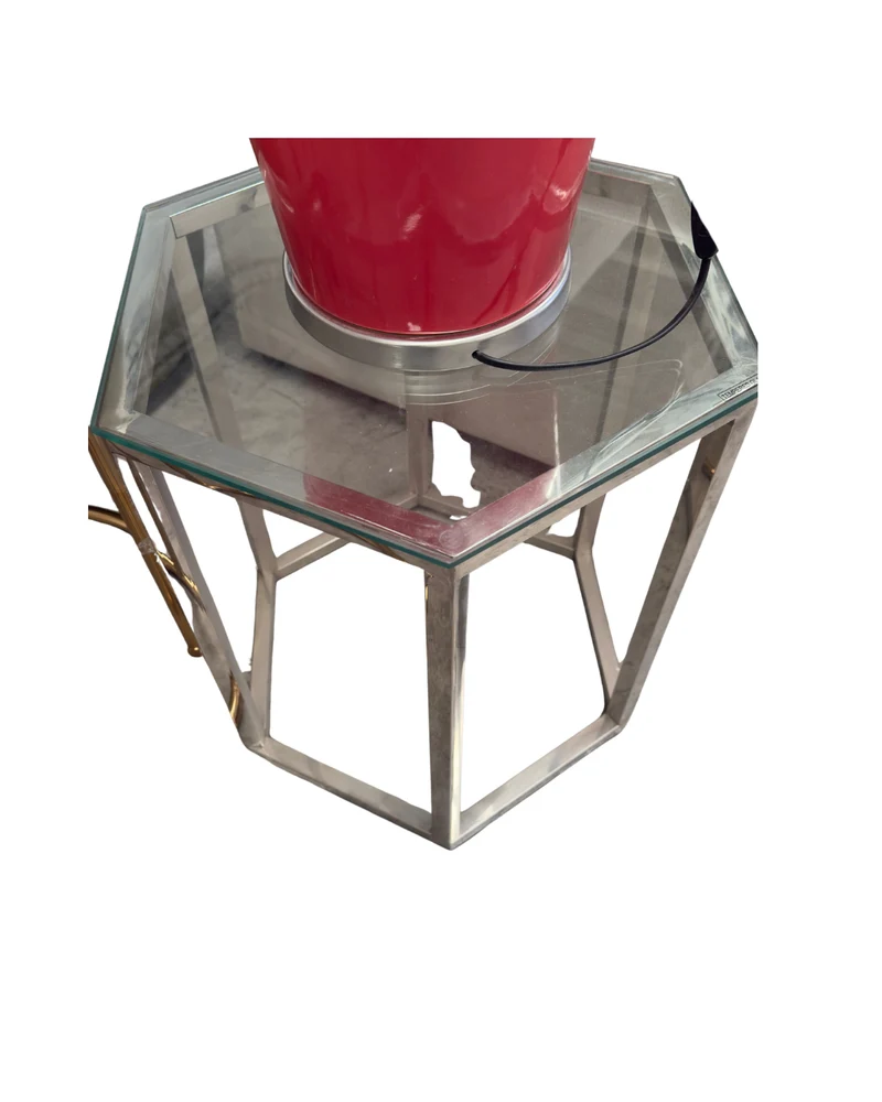 Mesa lateral acero hexágono