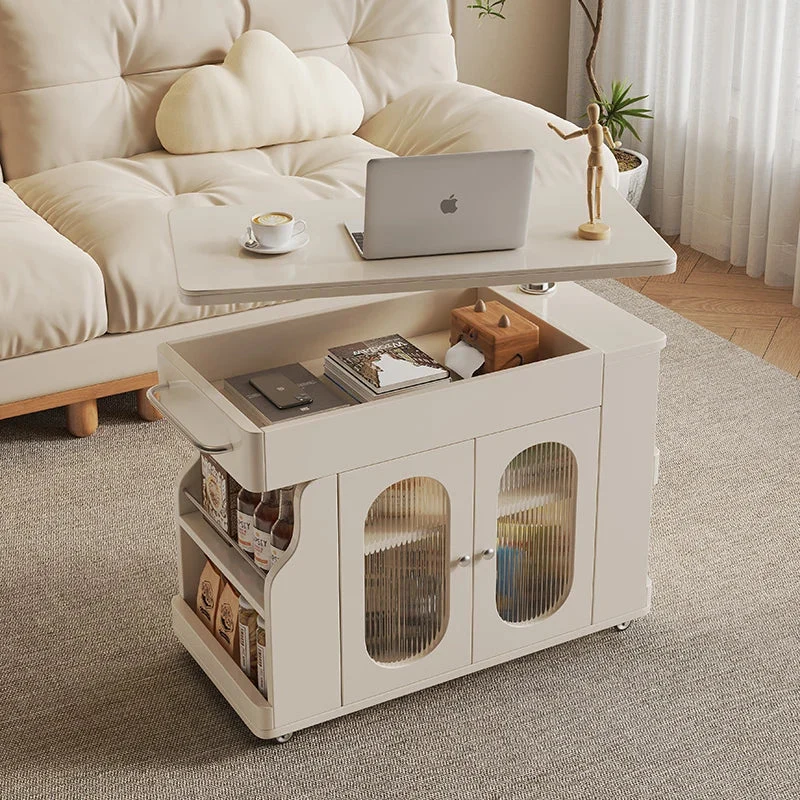 Vintage Style Lift-Top Hidden Storage Coffee Work Table