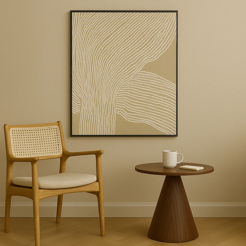 Cuadro Decorativo Abstracto Crema