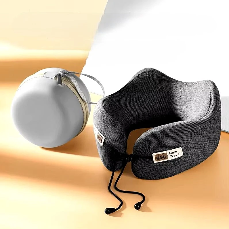 U-Shaped Memory Foam Soft Built-in Storage Case Travel Pillow