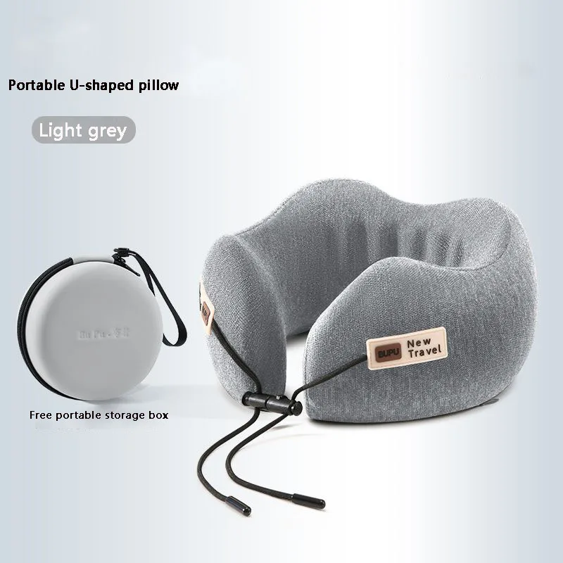 U-Shaped Memory Foam Soft Built-in Storage Case Travel Pillow
