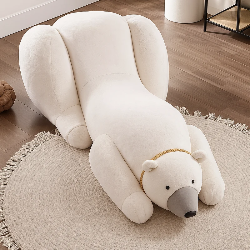 Giant Polar Bear Plush Lounge Chair