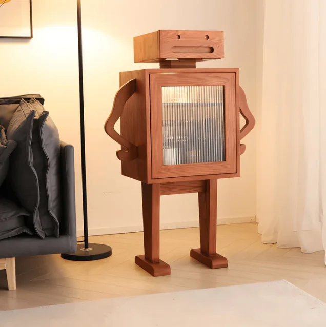 Playful Happy Robot Retro Cabinet