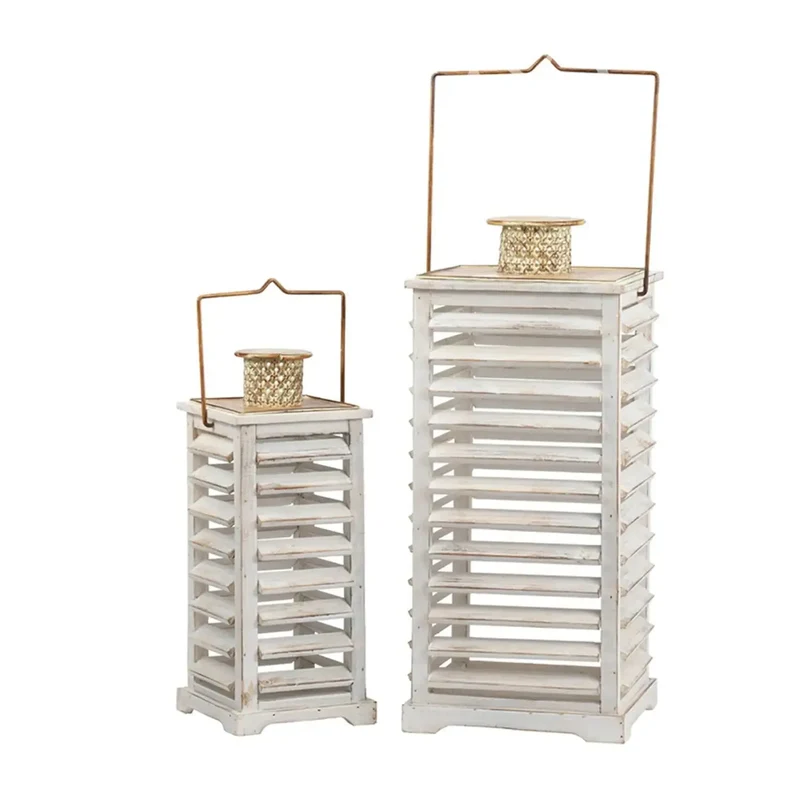 Candelabro de Madera Envejecida - Set de 2