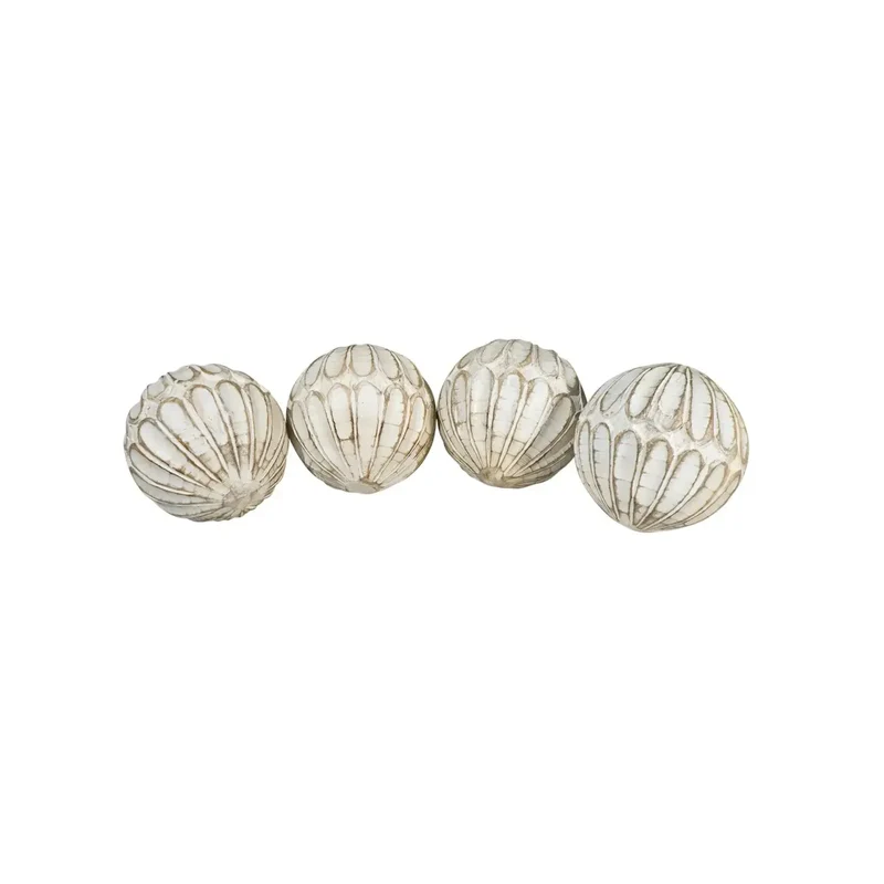 Bolas Madera Tallada - set de 4