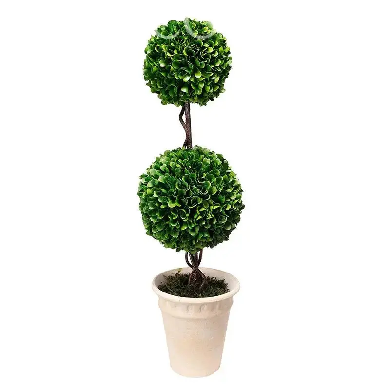 Arbusto Doble Artificial con Macetero