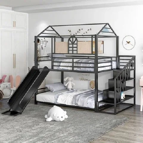 Loft-Style House Roof Frame Playhouse Bunk Bed