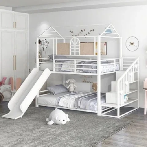 Loft-Style House Roof Frame Playhouse Bunk Bed