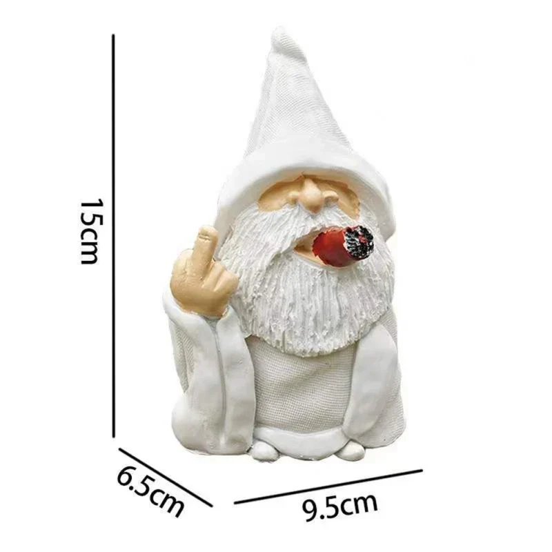 Angry Middle Finger Garden Gnome Decor