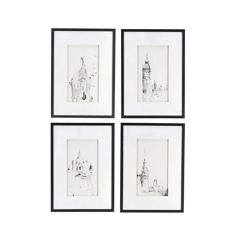 Cuadros Arquitectura Blanco y Negro - Set de 4