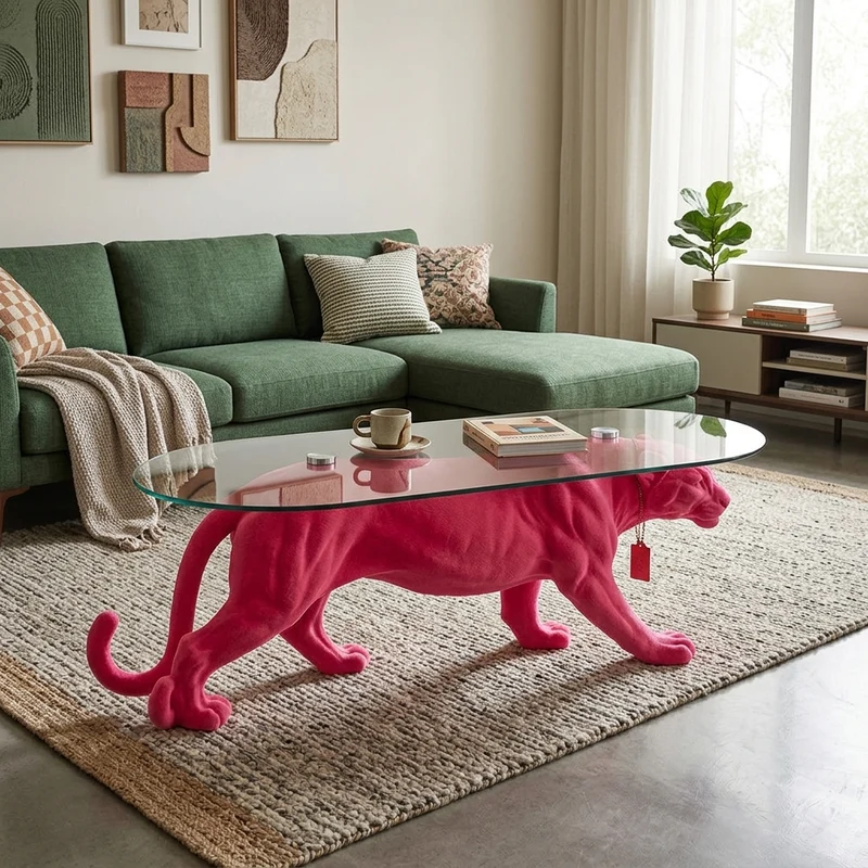 Sneaky Jungle Leopard Coffee Table