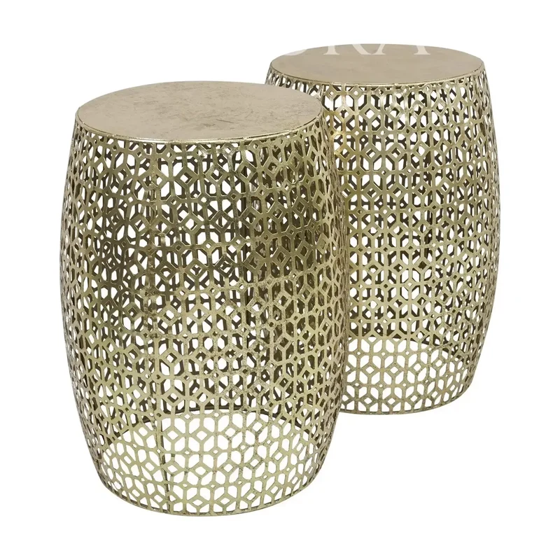 Taburete Filigrana Champagne - Set de 2