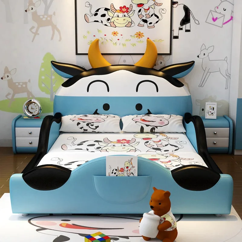 Cute Cow Design Cartoon Playful Kids Bed