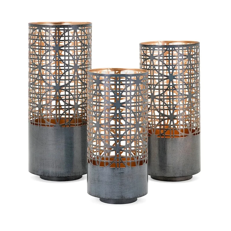 Candelabros perforados - Set de 3