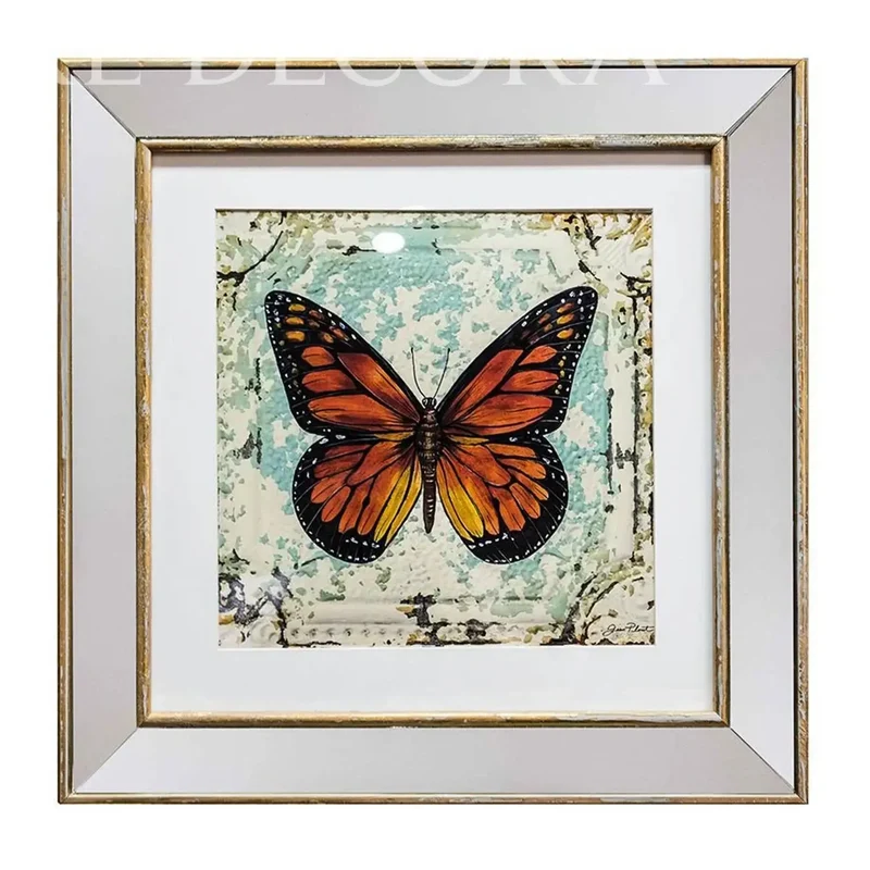Cuadro Mariposa marco espejo doré 48x49cm