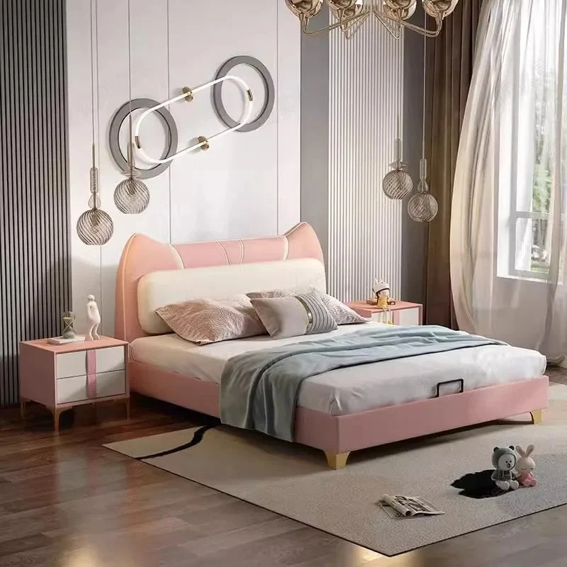 Fancy Cat Leather Modern Kids Bed