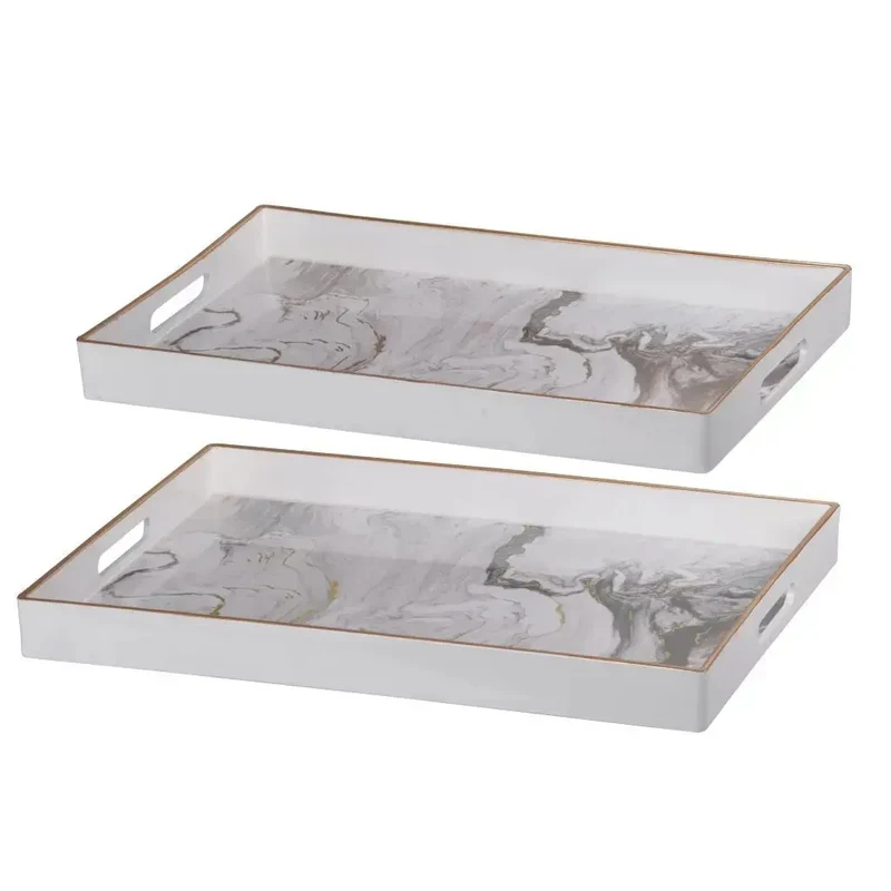 Bandeja Rectangular Blanca - Set de 2