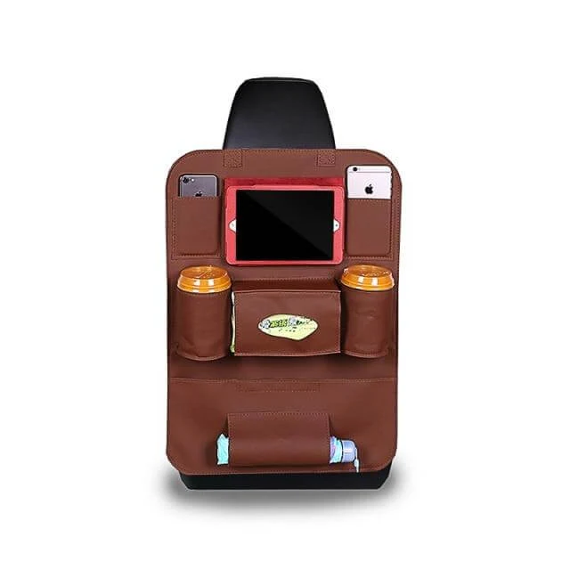 Car Leather Back Seat Organizer
