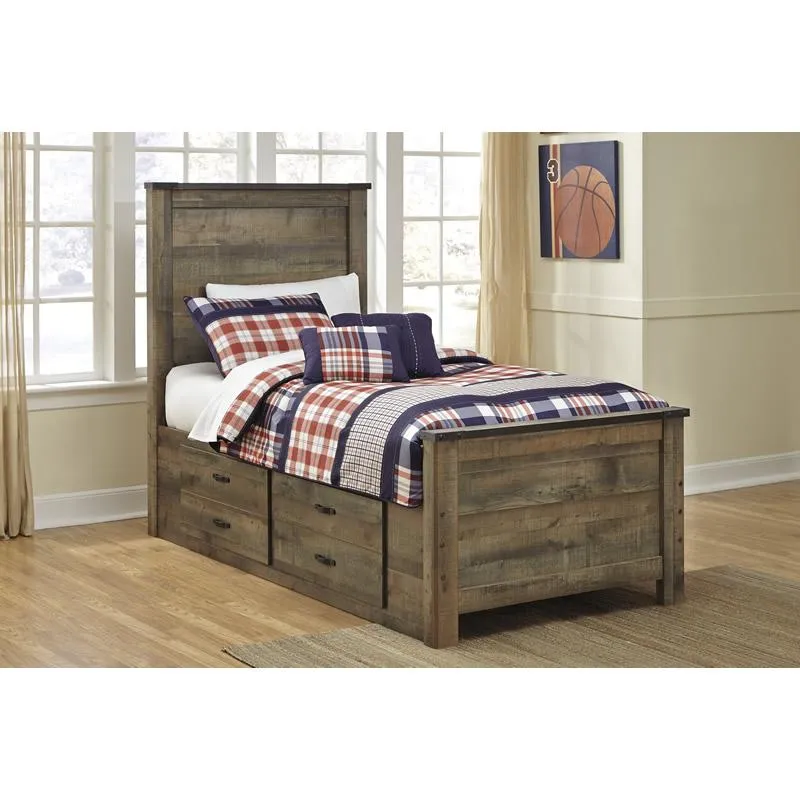 Signature Design by Ashley Trinell B446B15 Twin Panel Bed with 2 Storage Drawers
