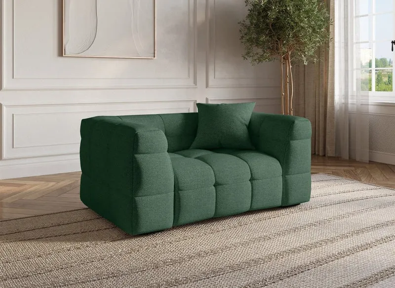 Sillón de tela verde BELLA