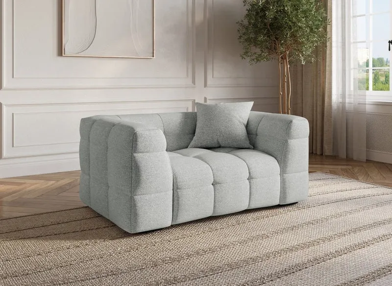 Sillón BELLA de tela gris
