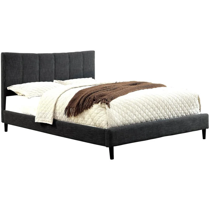 Furniture of America Ennis California King Upholstered Panel Bed CM7678GY-CK-BED