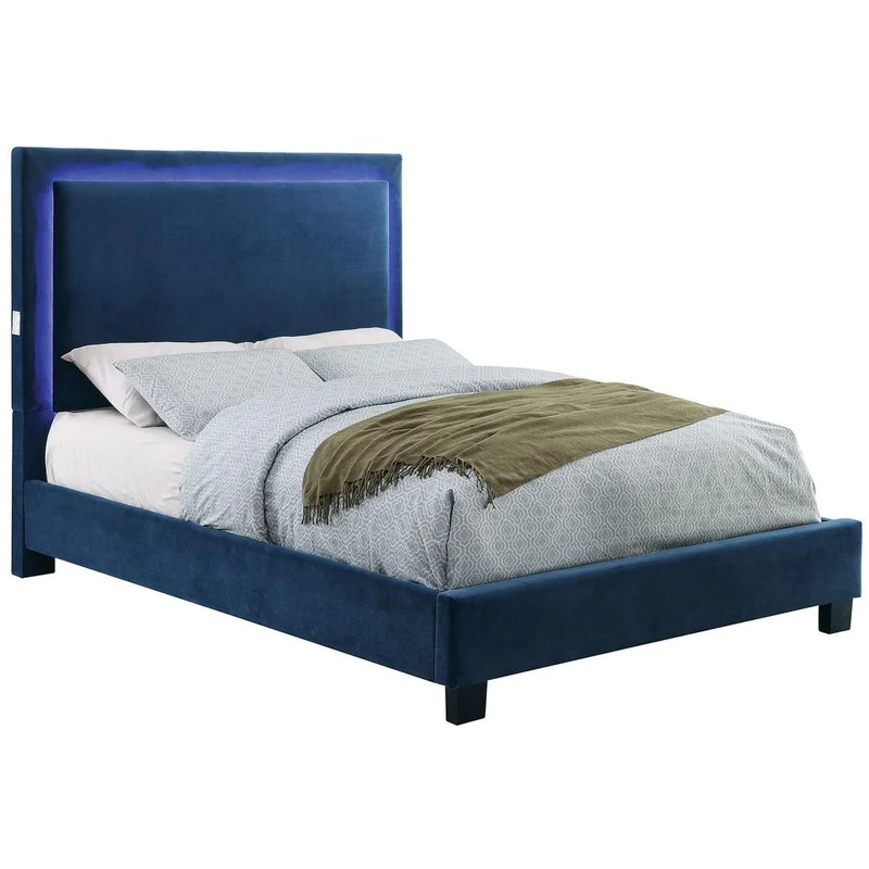 Furniture of America Erglow I California King Upholstered Panel Bed CM7695NV-CK-BED