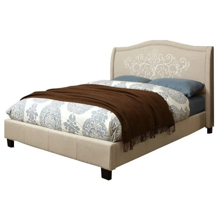 Furniture of America Karissa Queen Upholstered Panel Bed CM7698Q-BED