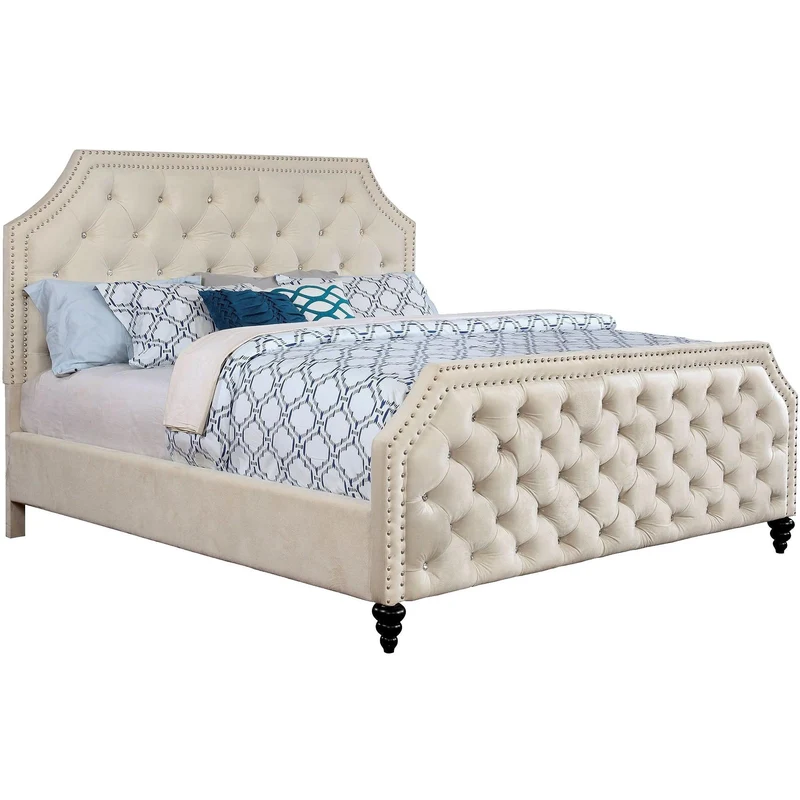 Furniture of America Claudine King Upholstered Panel Bed CM7675EK-BED