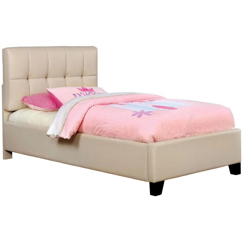 Furniture of America Cressida Twin Upholstered Panel Bed CM7725BG-T-BED