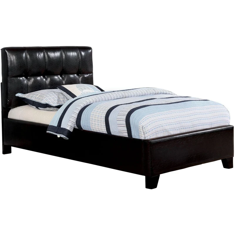 Furniture of America Cressida Twin Upholstered Panel Bed CM7725BK-T-BED