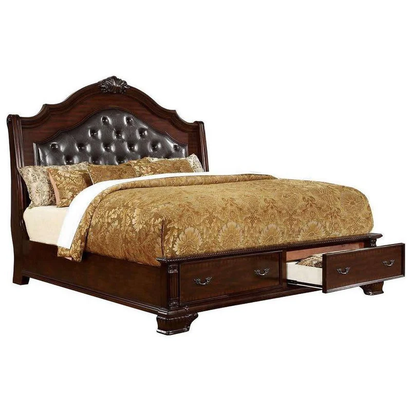 Furniture of America Edinburgh King Upholstered Panel Bed CM7672EK-BED