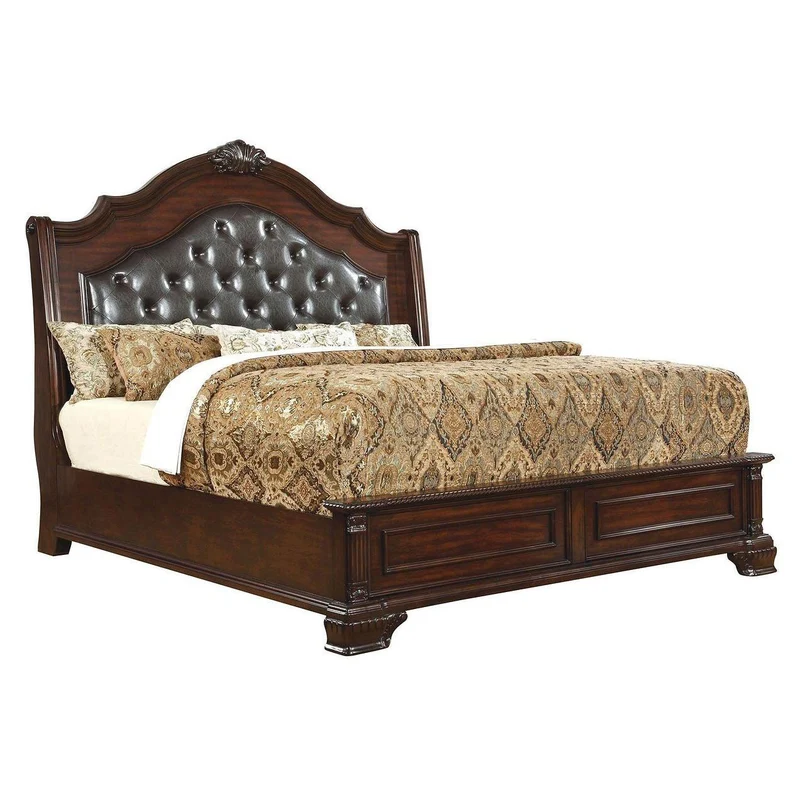 Furniture of America Edinburgh Queen Upholstered Panel Bed CM7671Q-BED
