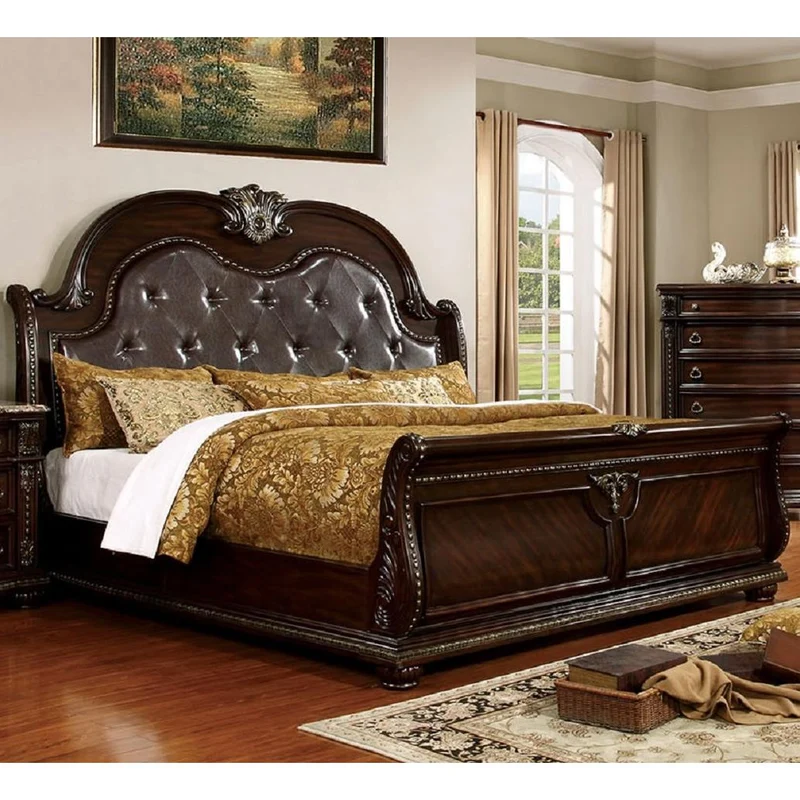 Furniture of America Fromberg California King Upholstered Sleigh Bed CM7670CK-BED