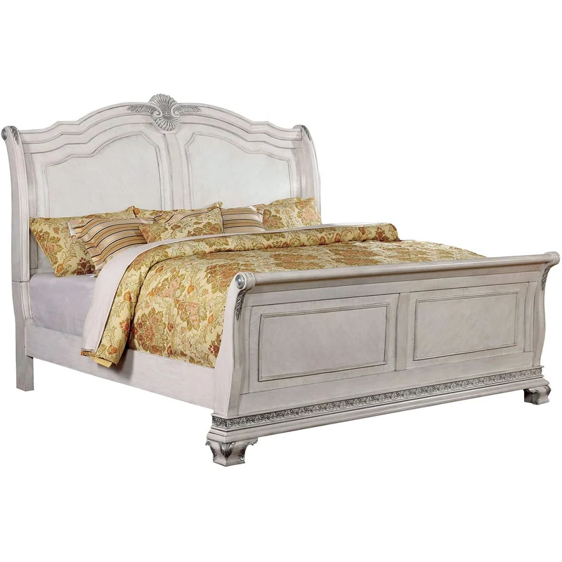 Furniture of America Isidora Queen Sleigh Bed CM7799WH-Q-BED