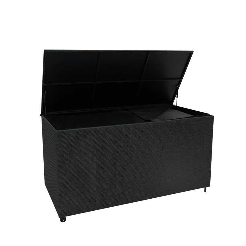 Caja de Almacenamiento de Ratán 700L - Negra