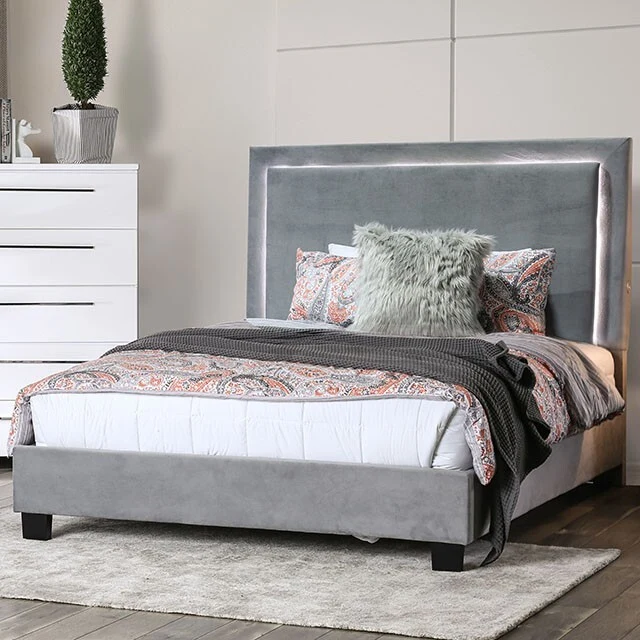 Furniture of America Erglow California King Bed CM7695GY-CK-BED-VN