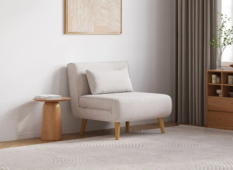 Sillón convertible TONKA en tela beige