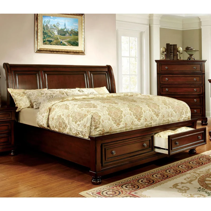 Furniture of America Northville King Sleigh Bed with Storage CM7683EK-BED