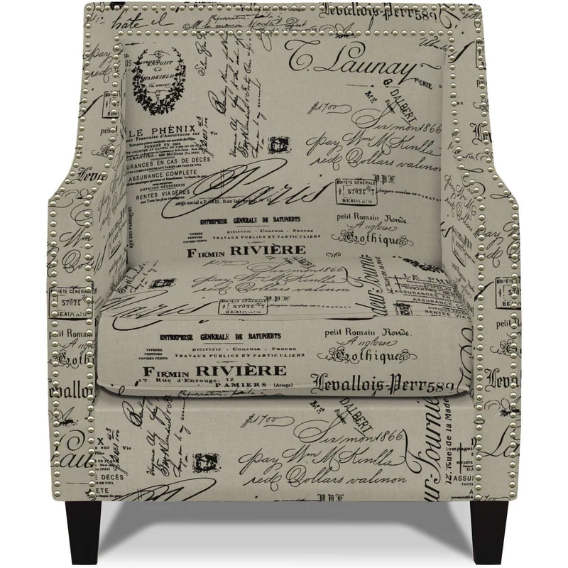 Elements International Erica UER636100CA Chair with Chrome Nails - Script