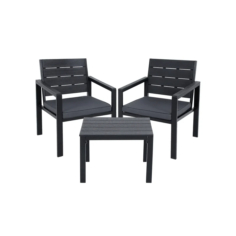 Muebles de Jardín con Sillas Mesa Auxiliar Cojines con Fundas Extraíbles